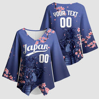 Japan 2026 Baseball Custom Kimono Sleeve Blouse Come On Samurai Sakura Pattern - Wonder Print Shop