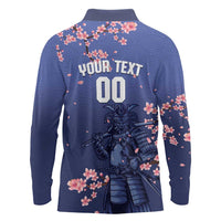Japan 2026 Baseball Custom Long Sleeve Polo Shirt Come On Samurai Sakura Pattern - Wonder Print Shop
