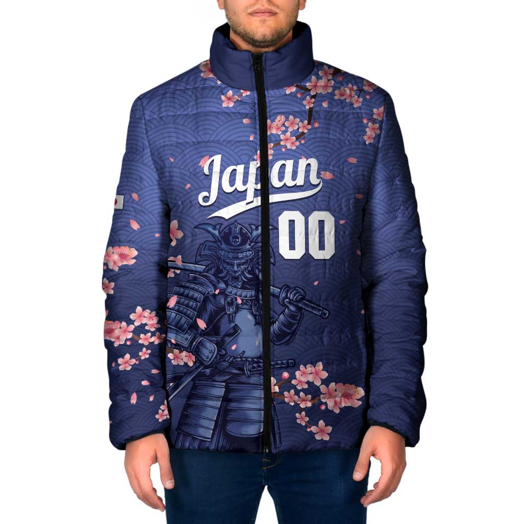 Japan 2026 Baseball Custom Padded Jacket Come On Samurai Sakura Pattern - Wonder Print Shop