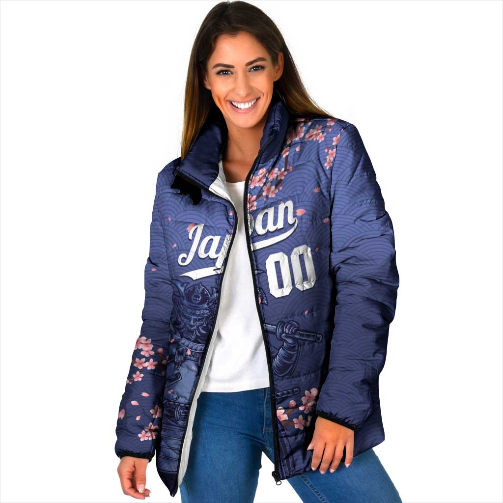 Japan 2026 Baseball Custom Padded Jacket Come On Samurai Sakura Pattern - Wonder Print Shop