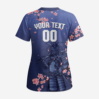 Japan 2026 Baseball Custom Scrub Top Come On Samurai Sakura Pattern - Wonder Print Shop