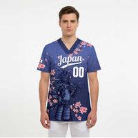 Japan 2026 Baseball Custom Scrub Top Come On Samurai Sakura Pattern - Wonder Print Shop