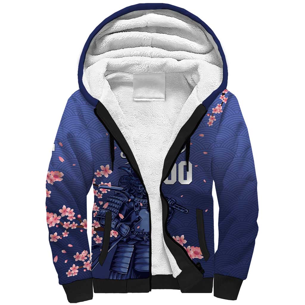 Japan 2026 Baseball Custom Sherpa Hoodie Come On Samurai Sakura Pattern - Wonder Print Shop