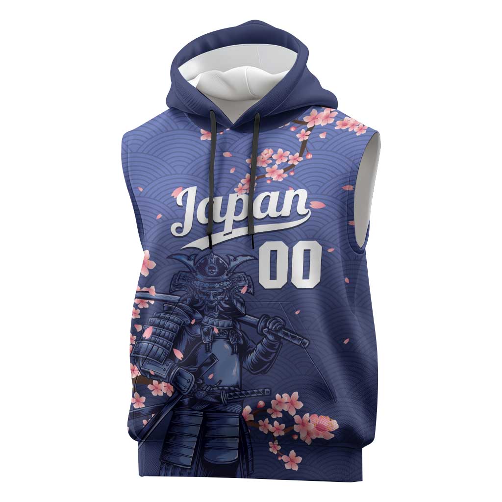 Japan 2026 Baseball Custom Sleeveless Hoodie Come On Samurai Sakura Pattern - Wonder Print Shop
