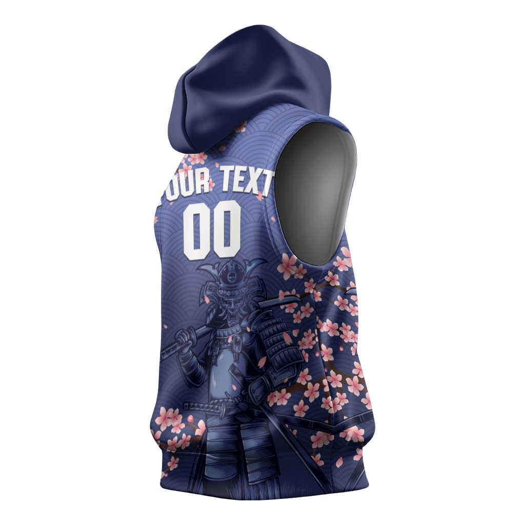 Japan 2026 Baseball Custom Sleeveless Hoodie Come On Samurai Sakura Pattern - Wonder Print Shop