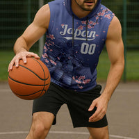 Japan 2026 Baseball Custom Sleeveless Hoodie Come On Samurai Sakura Pattern - Wonder Print Shop