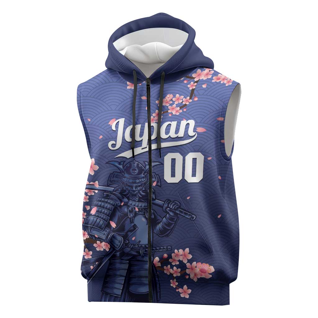 Japan 2026 Baseball Custom Sleeveless Zip Hoodie Come On Samurai Sakura Pattern - Wonder Print Shop