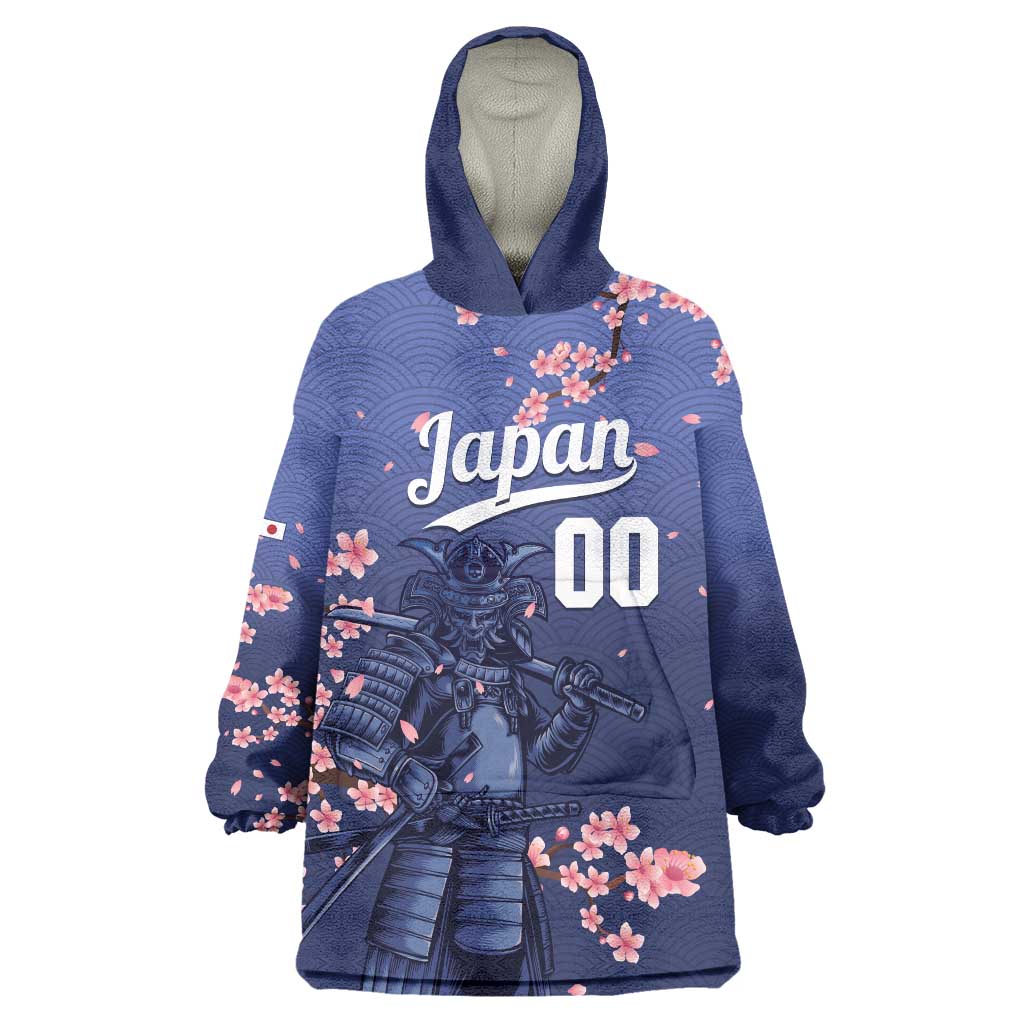 Japan 2026 Baseball Custom Wearable Blanket Hoodie Come On Samurai Sakura Pattern - Wonder Print Shop