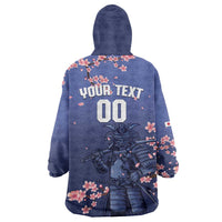 Japan 2026 Baseball Custom Wearable Blanket Hoodie Come On Samurai Sakura Pattern - Wonder Print Shop