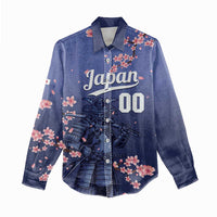Japan 2026 Baseball Custom Women Casual Shirt Come On Samurai Sakura Pattern - Wonder Print Shop
