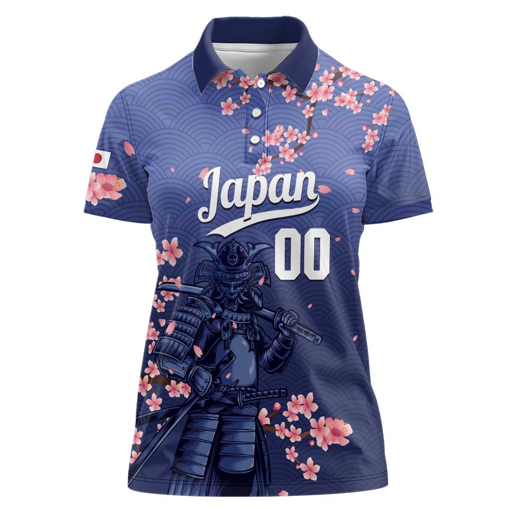 Japan 2026 Baseball Custom Women Polo Shirt Come On Samurai Sakura Pattern - Wonder Print Shop