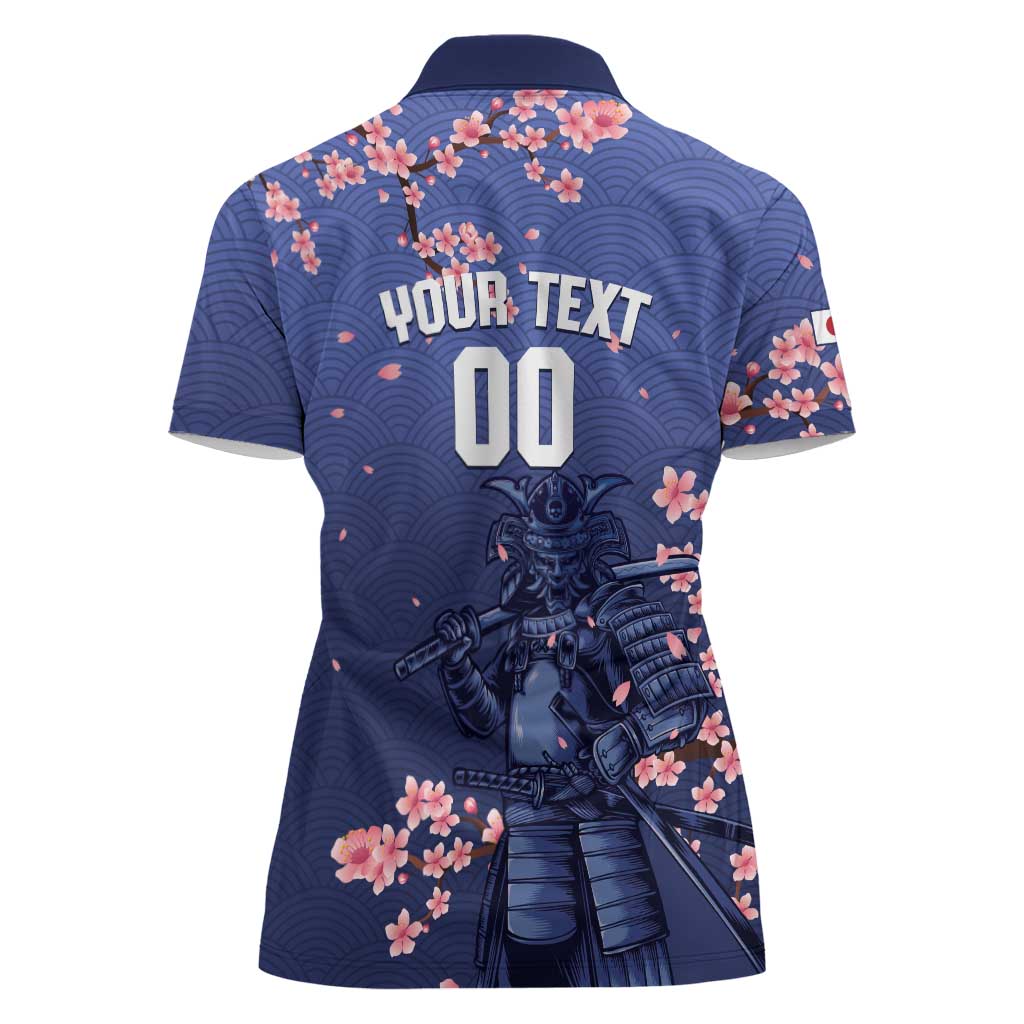 Japan 2026 Baseball Custom Women Polo Shirt Come On Samurai Sakura Pattern - Wonder Print Shop