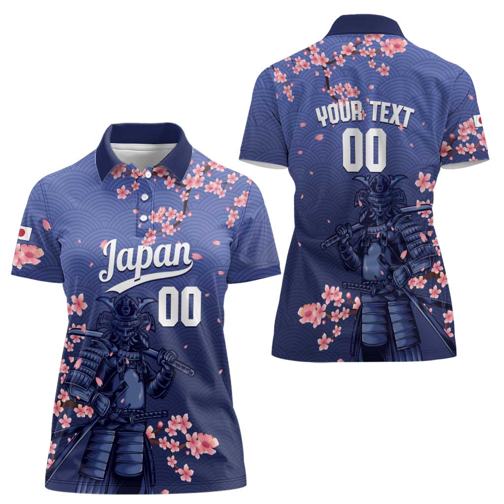 Japan 2026 Baseball Custom Women Polo Shirt Come On Samurai Sakura Pattern - Wonder Print Shop