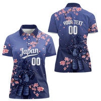 Japan 2026 Baseball Custom Women Polo Shirt Come On Samurai Sakura Pattern - Wonder Print Shop