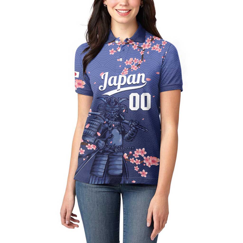 Japan 2026 Baseball Custom Women Polo Shirt Come On Samurai Sakura Pattern - Wonder Print Shop