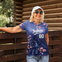 Japan 2026 Baseball Custom Women Polo Shirt Come On Samurai Sakura Pattern - Wonder Print Shop
