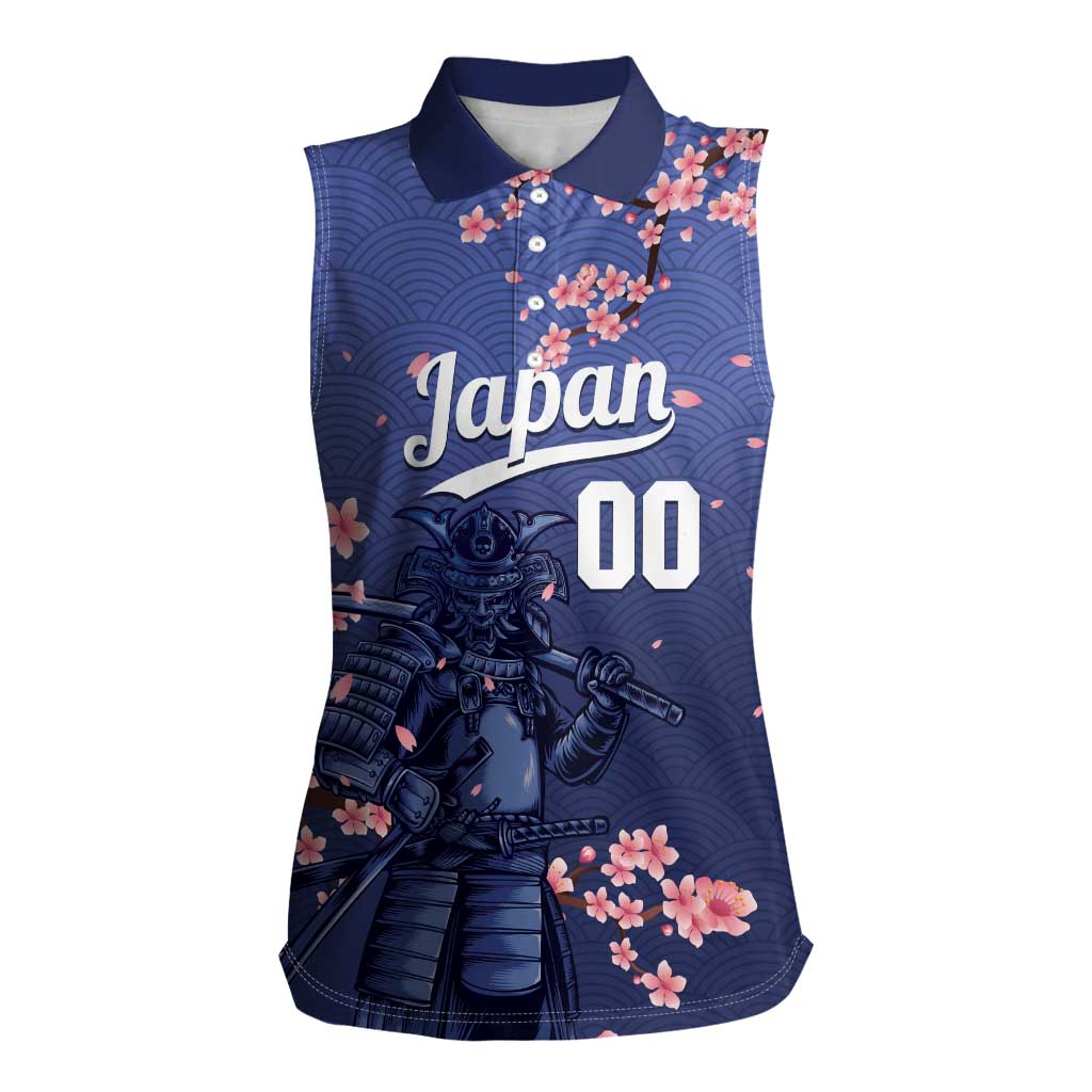 Japan 2026 Baseball Custom Women Sleeveless Polo Shirt Come On Samurai Sakura Pattern - Wonder Print Shop