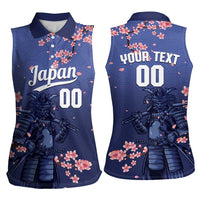Japan 2026 Baseball Custom Women Sleeveless Polo Shirt Come On Samurai Sakura Pattern - Wonder Print Shop