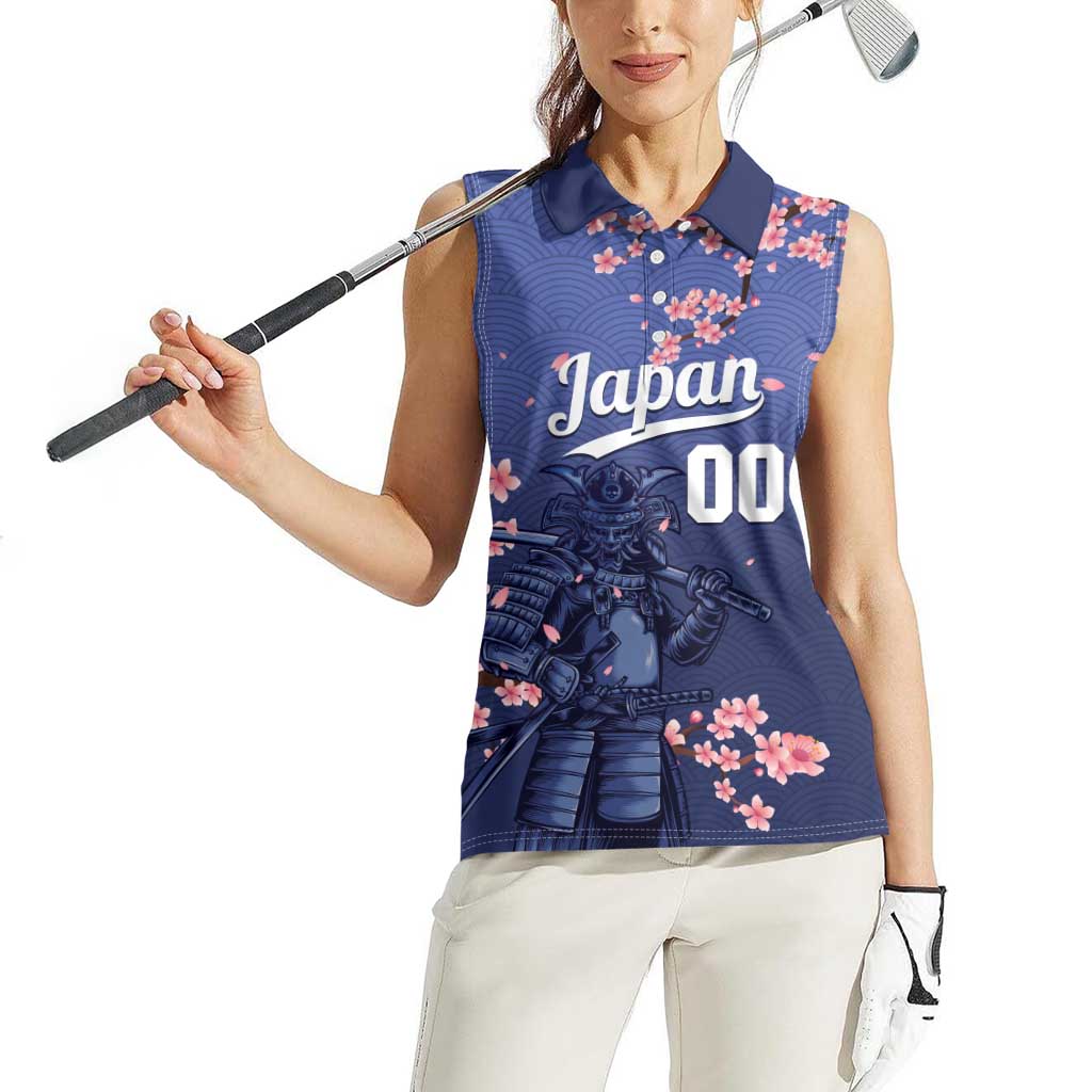 Japan 2026 Baseball Custom Women Sleeveless Polo Shirt Come On Samurai Sakura Pattern - Wonder Print Shop