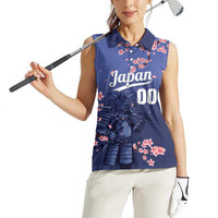 Japan 2026 Baseball Custom Women Sleeveless Polo Shirt Come On Samurai Sakura Pattern - Wonder Print Shop
