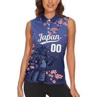 Japan 2026 Baseball Custom Women Sleeveless Polo Shirt Come On Samurai Sakura Pattern - Wonder Print Shop