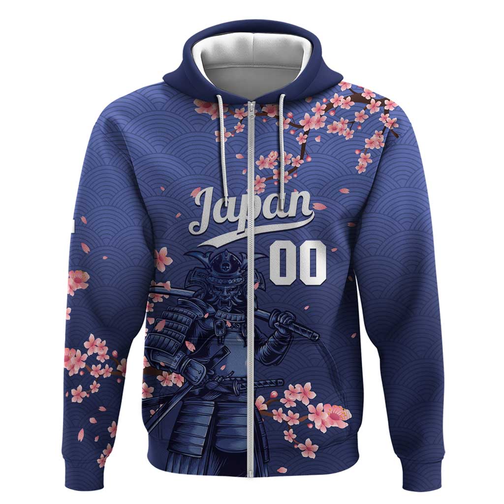 Japan 2026 Baseball Custom Zip Hoodie Come On Samurai Sakura Pattern - Wonder Print Shop