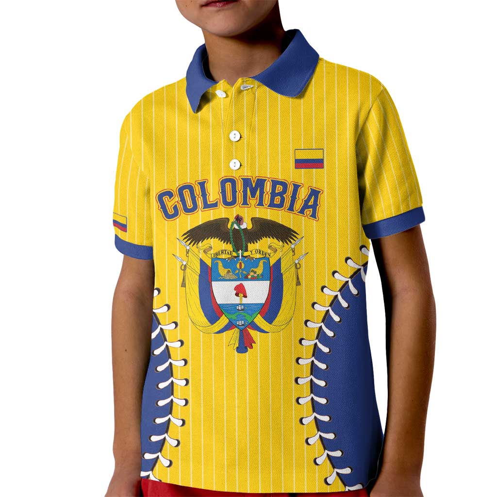 Colombia 2026 Baseball Custom Kid Polo Shirt Go Champions Sporty Style - Wonder Print Shop