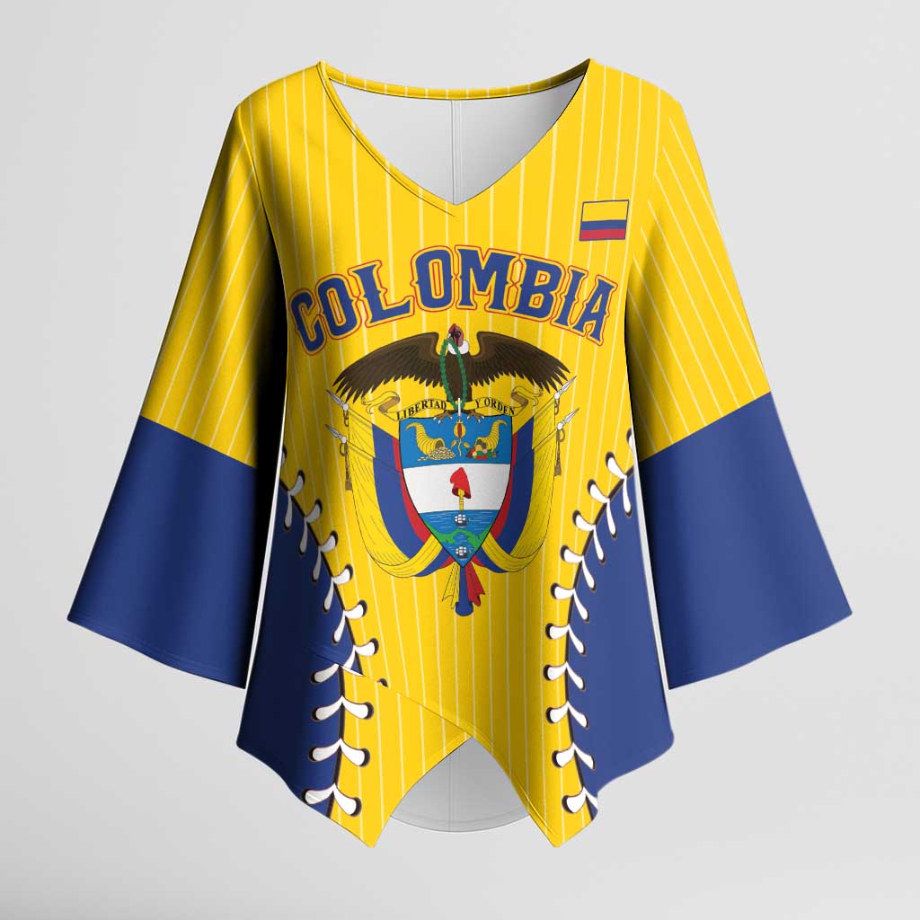 Colombia 2026 Baseball Custom Kimono Sleeve Blouse Go Champions Sporty Style - Wonder Print Shop