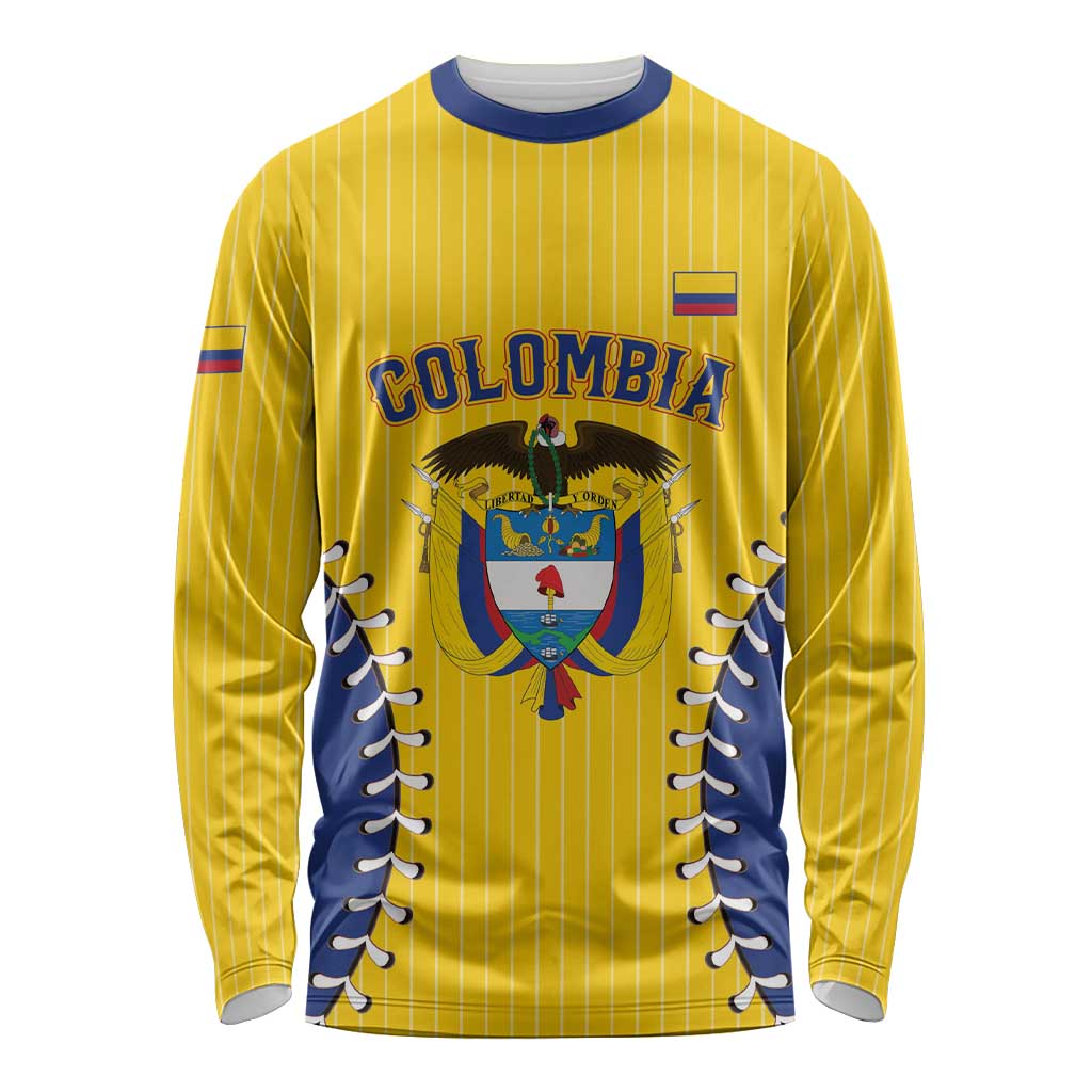 Colombia 2026 Baseball Custom Long Sleeve Shirt Go Champions Sporty Style - Wonder Print Shop