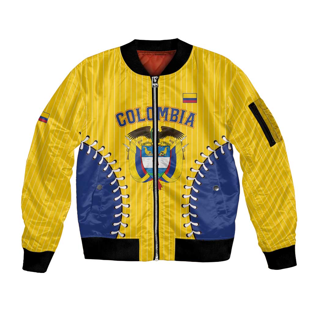 Colombia 2026 Baseball Custom Sleeve Zip Bomber Jacket Go Champions Sporty Style - Wonder Print Shop