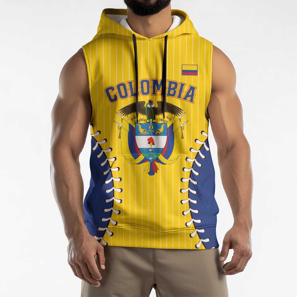Colombia 2026 Baseball Custom Sleeveless Hoodie Go Champions Sporty Style - Wonder Print Shop