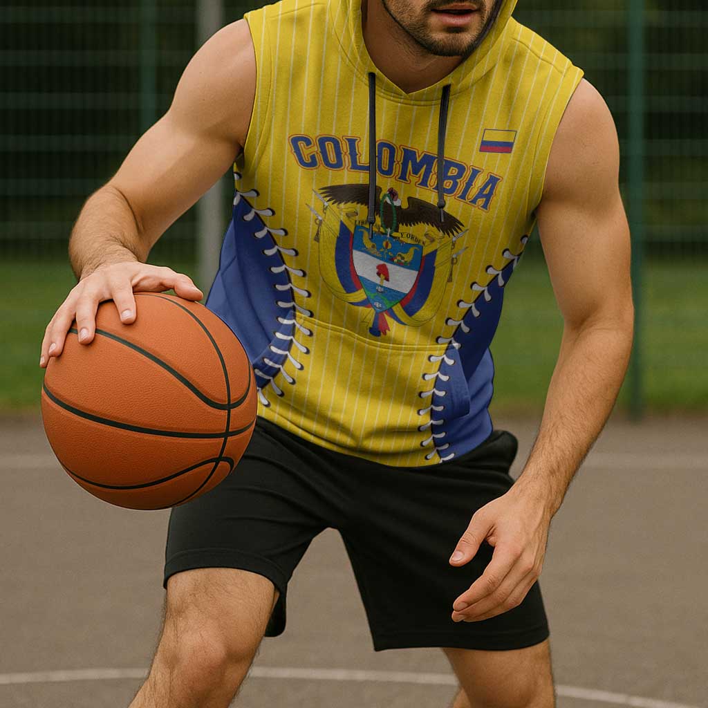 Colombia 2026 Baseball Custom Sleeveless Hoodie Go Champions Sporty Style - Wonder Print Shop
