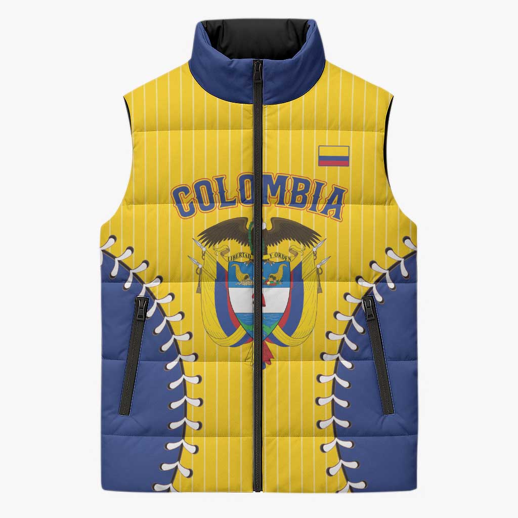 Colombia 2026 Baseball Custom Sleeveless Puffer Jacket Go Champions Sporty Style - Wonder Print Shop