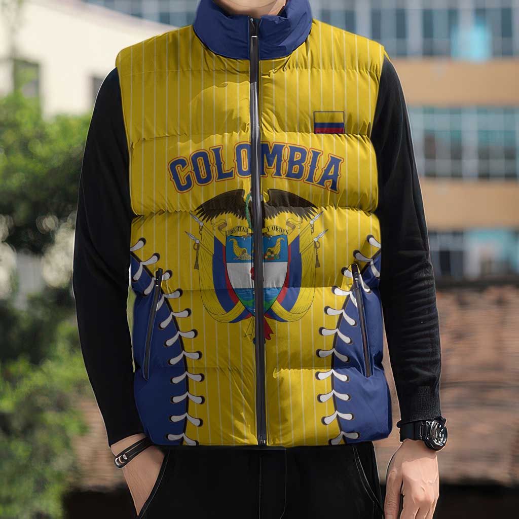 Colombia 2026 Baseball Custom Sleeveless Puffer Jacket Go Champions Sporty Style - Wonder Print Shop