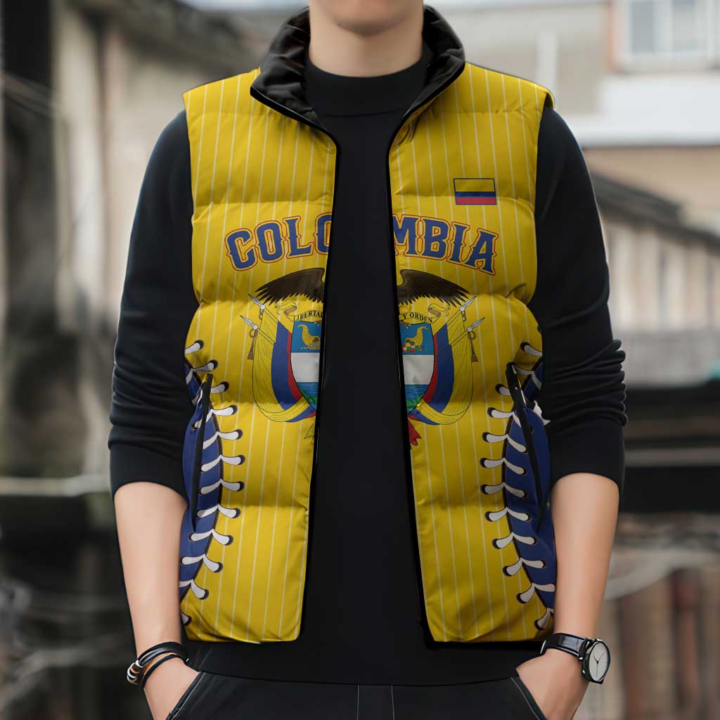 Colombia 2026 Baseball Custom Sleeveless Puffer Jacket Go Champions Sporty Style - Wonder Print Shop