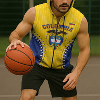 Colombia 2026 Baseball Custom Sleeveless Zip Hoodie Go Champions Sporty Style - Wonder Print Shop