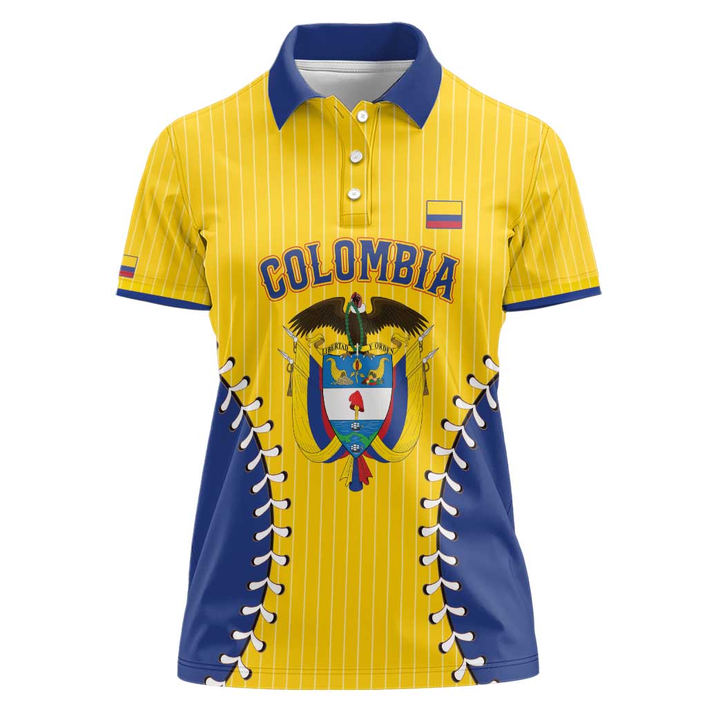 Colombia 2026 Baseball Custom Women Polo Shirt Go Champions Sporty Style - Wonder Print Shop