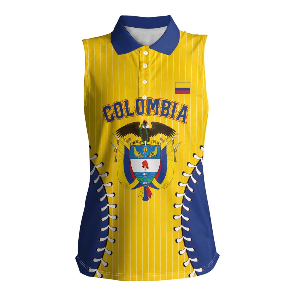 Colombia 2026 Baseball Custom Women Sleeveless Polo Shirt Go Champions Sporty Style - Wonder Print Shop