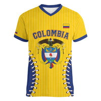 Colombia 2026 Baseball Custom Women V-Neck T-Shirt Go Champions Sporty Style - Wonder Print Shop