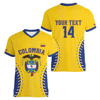 Colombia 2026 Baseball Custom Women V-Neck T-Shirt Go Champions Sporty Style - Wonder Print Shop
