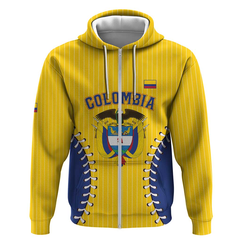 Colombia 2026 Baseball Custom Zip Hoodie Go Champions Sporty Style - Wonder Print Shop