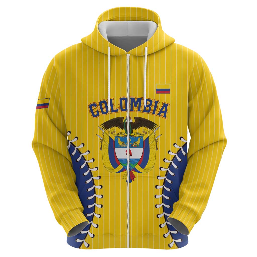 Colombia 2026 Baseball Custom Zip Hoodie Go Champions Sporty Style - Wonder Print Shop