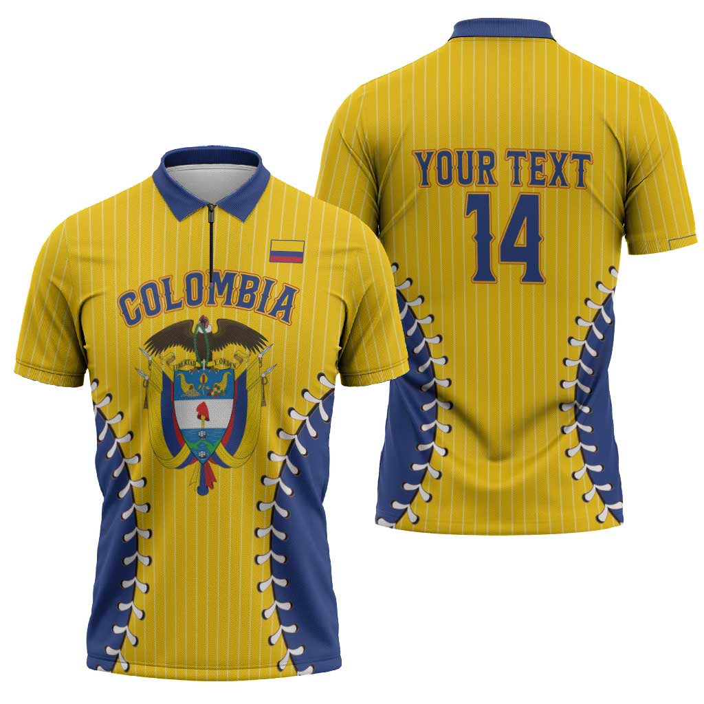 Colombia 2026 Baseball Custom Zipper Polo Shirt Go Champions Sporty Style - Wonder Print Shop