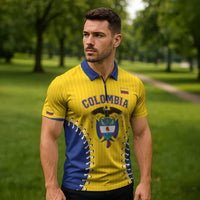 Colombia 2026 Baseball Custom Zipper Polo Shirt Go Champions Sporty Style - Wonder Print Shop