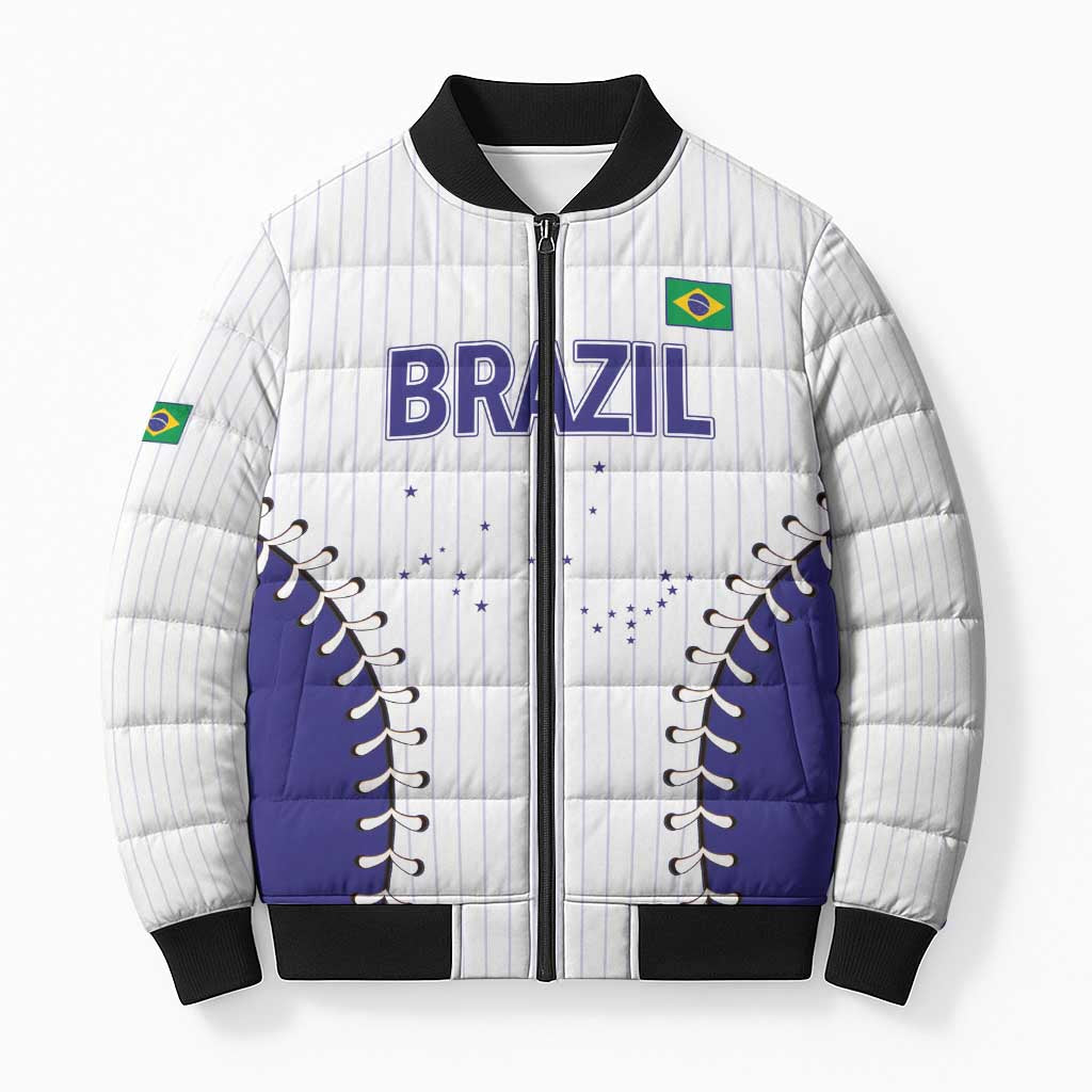 Brazil 2026 Baseball Custom Bomber Puffer Jacket Go Champions Sporty Style - Wonder Print Shop