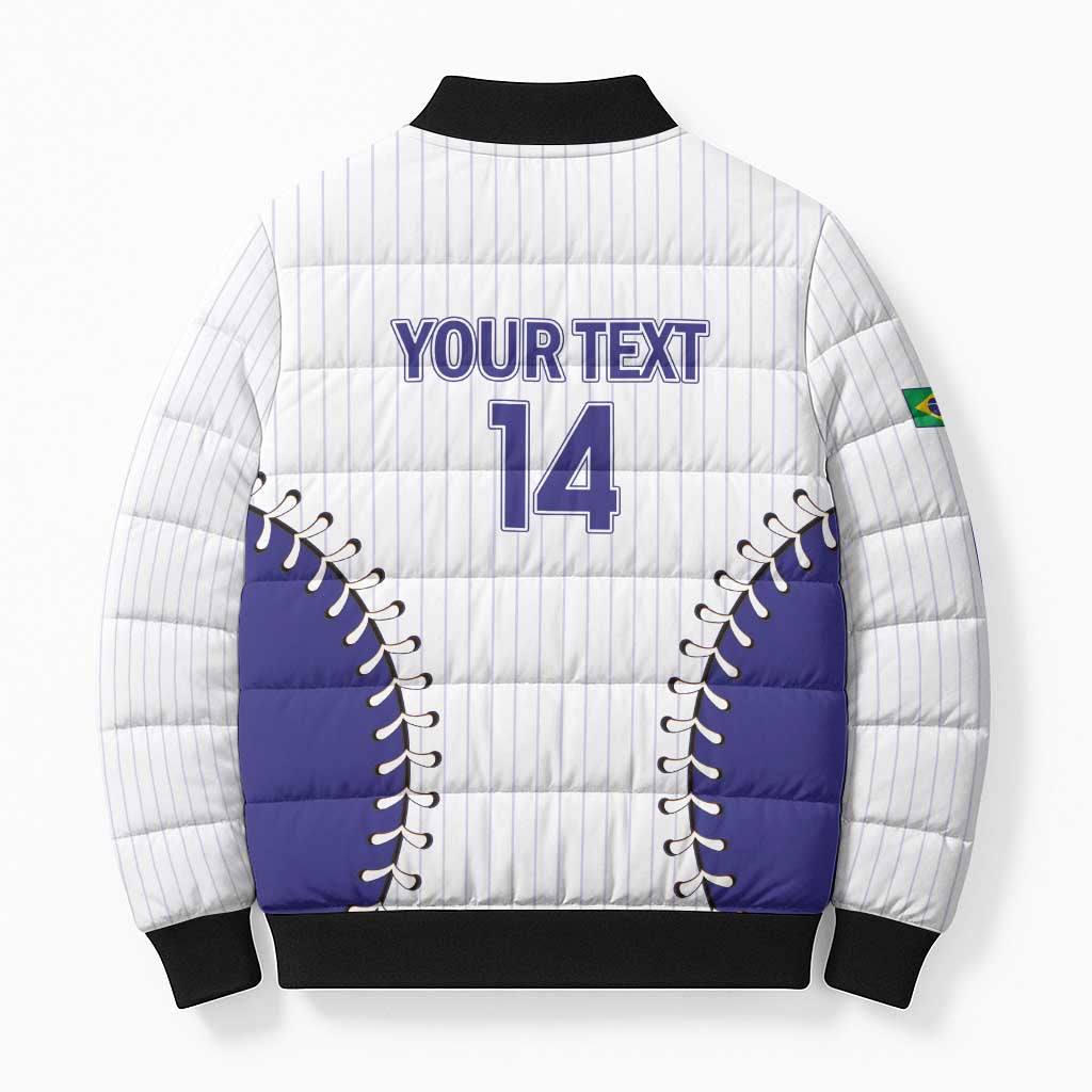 Brazil 2026 Baseball Custom Bomber Puffer Jacket Go Champions Sporty Style - Wonder Print Shop