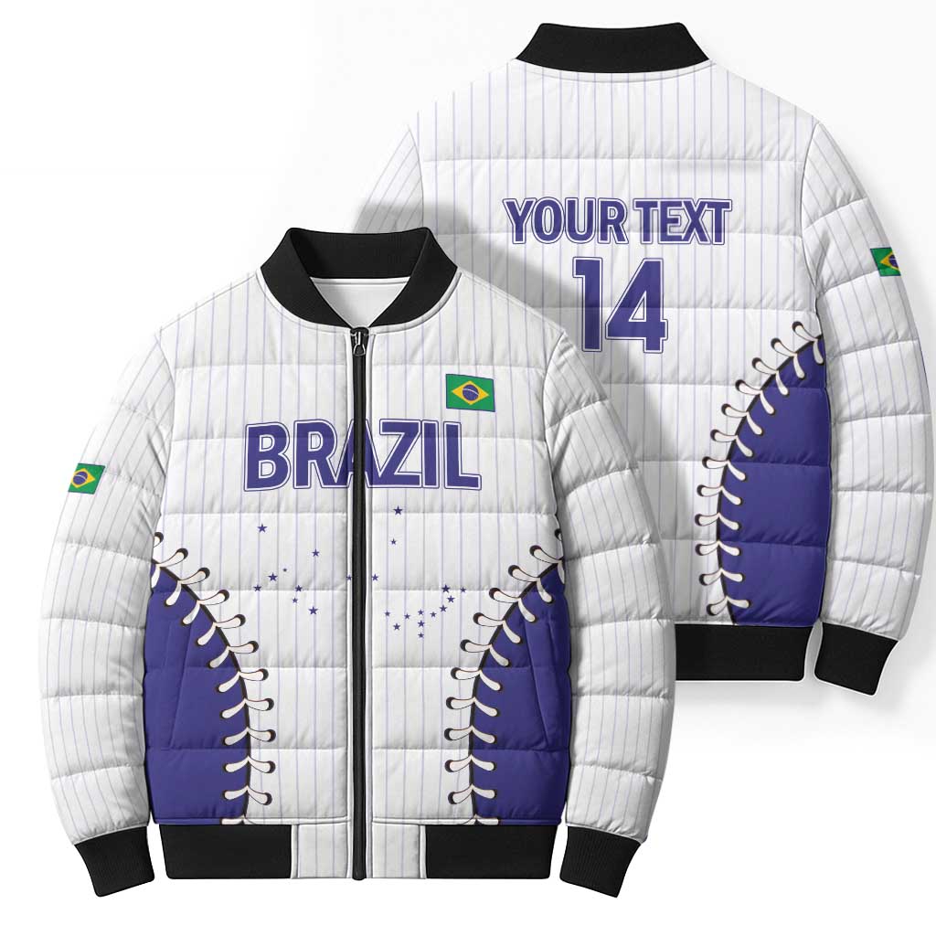 Brazil 2026 Baseball Custom Bomber Puffer Jacket Go Champions Sporty Style - Wonder Print Shop