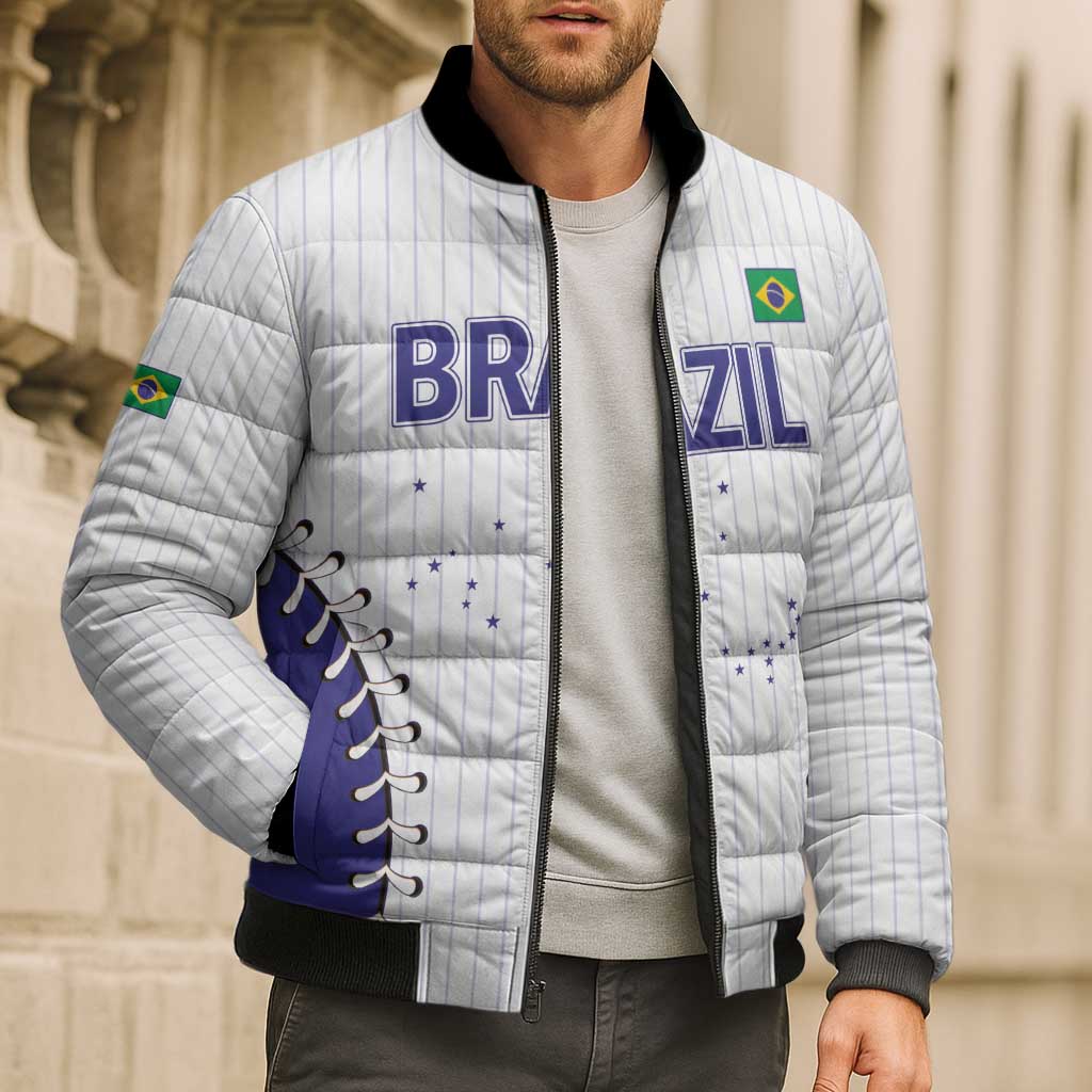 Brazil 2026 Baseball Custom Bomber Puffer Jacket Go Champions Sporty Style - Wonder Print Shop