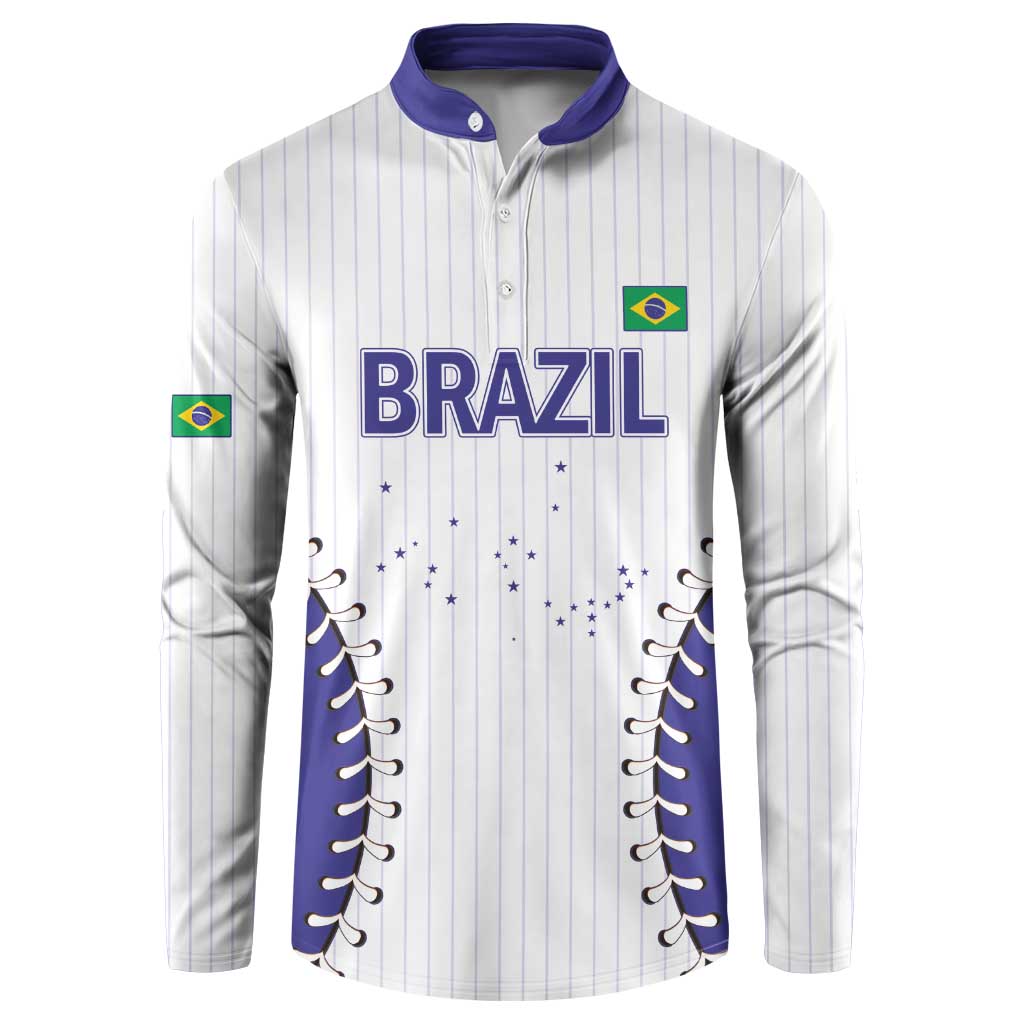 Brazil 2026 Baseball Custom Button Sweatshirt Go Champions Sporty Style - Wonder Print Shop