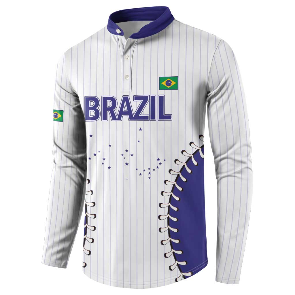 Brazil 2026 Baseball Custom Button Sweatshirt Go Champions Sporty Style - Wonder Print Shop